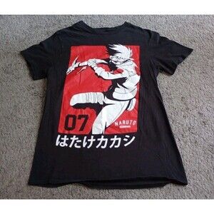 Naruto Shippuden Men's Graphic T-Shirt Medium Black Team 7 Short Sleeve